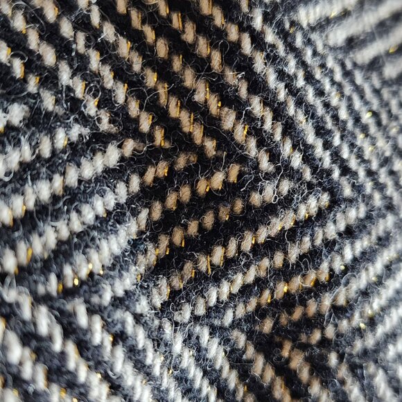 CEJON Belted & Caped "Holmes" Jacket S/M Black Ivory Gold Thread Herringbone - Picture 7 of 7